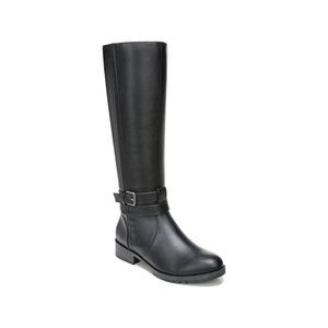 NATURALIZER Womens Black Garrison Round Toe Block Heel Zip-Up Riding Boot 6 M WC